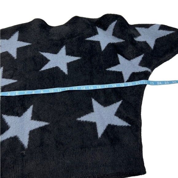 Philosophy Women Fuzzy Thick Knit Star Sweater Dolman Sleeve - Picture 5 of 7